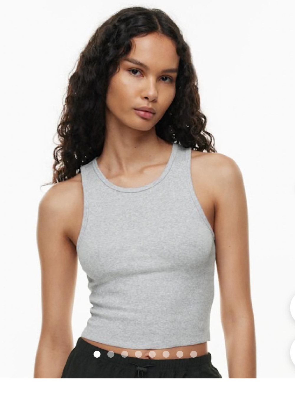 Aritzia Light Grey Ribbed Cropped Tank